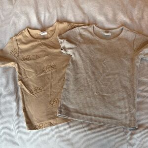 Kids Tan and Beige T-Shirts H&M